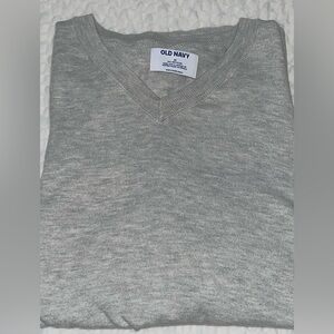 Old Navy Light Gray V-Neck Men's Sweater, size M